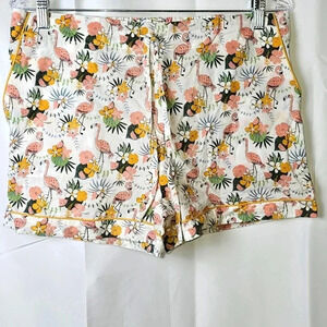Mahogany pajama‎ style cropped shorts